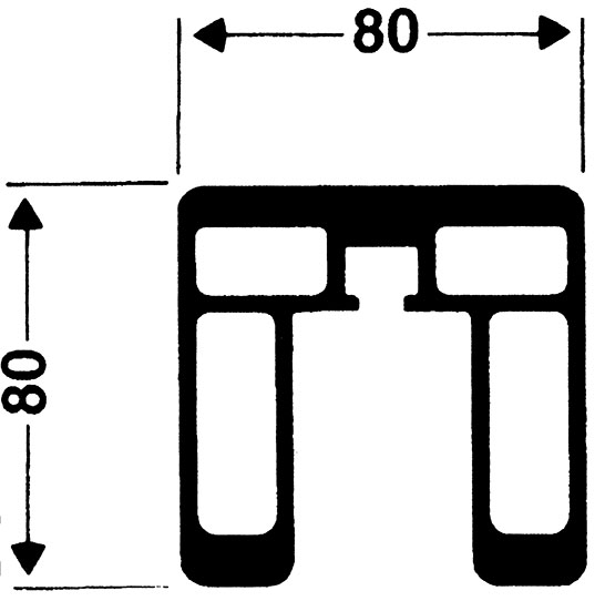 Alu-VB-Pfosten "Standard" 80 x 80 mm